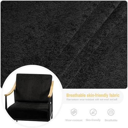Modern Accent Chair for Living Room Bedroom Mid Century Arm Chair Upholstered Office Accent Chair Comfy Waiting Room Chair with Metal Frame, Black