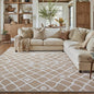 Beige 8x10 Area Rug Moroccan Shag Living Room Washable Carpet Soft Non Shedding Neutral Boho Plush Pile Modern Large Throw Rug for Office Bedroom Dining Room Playroom