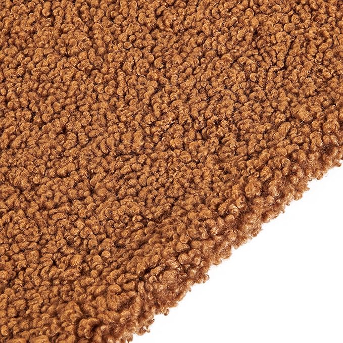 HiEnd Accents Teddy Throw Blanket, 60x90 inch, Caramel, Oversized Boucle Throw Blanket, Soft Cozy Classic Chic Casual Heavy Blanket, Modern Rustic Plush Comfy Warm Blanket for Bed, Sofa