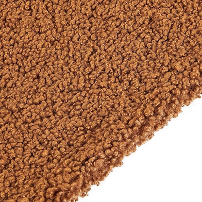 HiEnd Accents Teddy Throw Blanket, 60x90 inch, Caramel, Oversized Boucle Throw Blanket, Soft Cozy Classic Chic Casual Heavy Blanket, Modern Rustic Plush Comfy Warm Blanket for Bed, Sofa