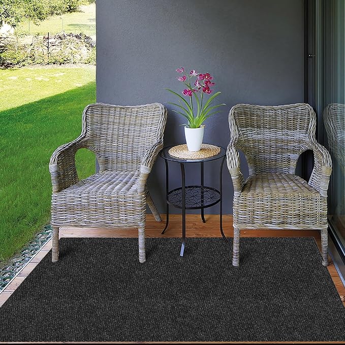 Ottomanson Commercial Scrape Rib Entry Mat – Heavy Duty Ribbed Floor Mat for High Traffic – Non Slip Rubber Back, Waterproof – Indoor Outdoor Use for Offices, Schools, Lobbies, 2' x 28', Black