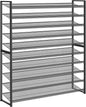 Shoe Rack, Long Shoe Organizer,Max Holds 62 Pairs,10 Tier Metal Shoe Storage Shelf,5-Tier Stackable Shoes Organizer for Garage, Entryway,Black