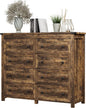 Dresser for Bedroom with 8 Drawers, Farmhouse Wood Chest of Drawers, Wide TV Stand Closet Storage Furniture with Metal Handle, Modern Clothes Organizer for Hallway, Living Room, Entryway, Brown