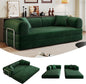 79" Convertible Sofa Bed, Corduroy Folding Pull Out Couch with Pillows, No Assembly Modern Boneless Couch Compression Sofa in Box, Floor Sofa with Support Rods for Living Room,Dark Green