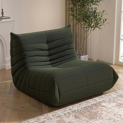 Bean Bag Chair, Fireside Chair Bean Bag Sofa Large Bean Bag Chair for Adults, Bean Bag Chairs for Teens with High Density Comfortable Foam, Memory Foam Lazy Sofa for Living Room, Bedroom (Green)