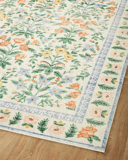 Loloi Rifle Paper Co. Eden Collection EDE-02 Mughal Garden Cream 3'-6" x 5'-6" Accent Rug feat. CloudPile™