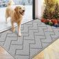 hicorfe Front Door Mat Outside Entrance,24"x35" Absorbent Muddy Dirt Resist Welcome Door Mats Outdoor Indoor,Stain and Fade Resistant,Non Slip Backing Entry Mat Doormat for Entryway (Light Grey)