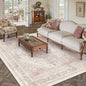 Washable Rug 6x9 Area Rug for Living Room Pink Vintage Boho Medallion Large Distressed Retro Carpet Non Slip Indoor Low Pile Small Soft Bedroom Dining Room Home Office