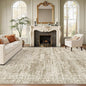7x9 Area Rug for Living Room Washable Abstract Vintage Soft Thin Indoor Floor Non-Slip Carpet for Bedroom Dining Room Brown