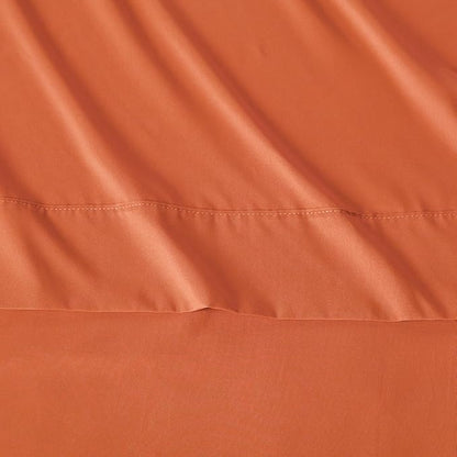 Amazon Basics Lightweight Microfiber 4-Piece Bed Sheet Set, Brick, Solid, Full