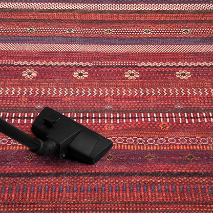 Keen Home Design 2x10 Rug - Machine Washable Runner with Non-Slip Backing, Ideal for Hallway, Entryway, Kitchen, Laundry Room - Vintage, Easy Clean, Durable, Low Pile Rug - (2'6" x 10')