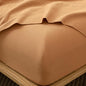 MooMee Fitted Bottom Sheet Only 100% Washed Cotton Linen Like Textured Breathable Durable Soft Comfy Deep Pocket Fits Mattress up to 17" (Burnt Orange, Queen)