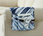 Brilliant Sunshine Blue Grey Stripes Patchwork Couch Armrest 5 Pockets Organizer, Slip Resistant Recliner Armchair Caddy, Washable Remote Controls Holder, Storage for Magazine, Tablet, iPad, Blue Grey