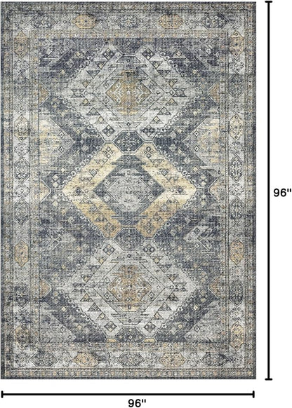 Loloi Skye Collection SKY-09 Graphite/Silver 8'-0" x 8'-0" Round Area Rug
