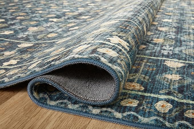Loloi Rifle Paper Co. Eden Collection EDE-03 Lattice Indigo 8'-6" x 11'-6" Area Rug feat. CloudPile™