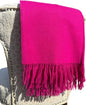 Alashan Cashmere Blend Ripple Finish Woven Throw (Fuchsia)