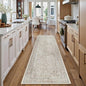 Taupe Runner Rug 2x8 Hallway Machine Washable Kitchen Vintage Distressed Non Slip Long Carpet Indoor Retro Floral Bedroom Accent Throw Rug for Bathroom Office Laundry Dining Living Room