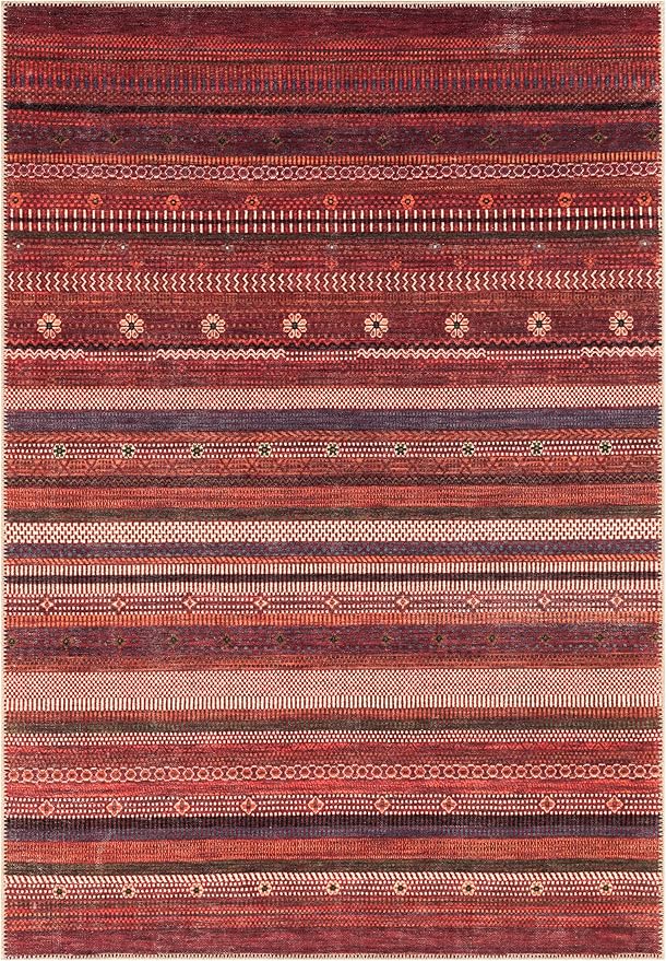 Keen Home Design 10x14 Rug - Machine Washable Area Rug with Non-Slip Backing, Ideal for Living Room, Dining Room, Bedroom - Vintage, Easy Clean, Durable, Low Pile Rug - (9'7" x 14')