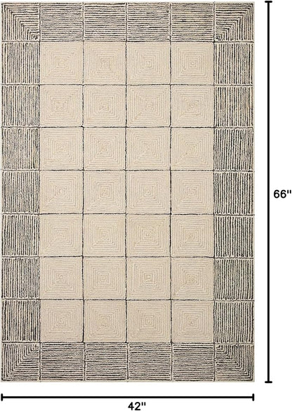 Loloi Chris Loves Julia Francis Collection FRA-02 Cream/Black 3'-6" x 5'-6" Accent Rug