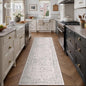Gray Runner Rug 3x8 Hallway Machine Washable Kitchen Vintage Distressed Non Slip Long Carpet Indoor Grey Retro Floral Bedroom Accent Throw Rug for Bathroom Office Laundry Dining Living Room