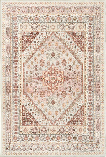 zesthome 5x7 Area Rugs - Ultra-Thin Washble Rug, Stain Resistant Anti Slip Backing Rugs for Living Room,Bedroom, Vintage Home Decor Area Rug