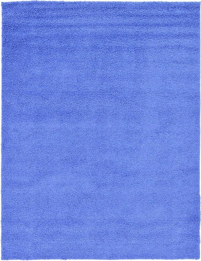 Unique Loom Solid Shag Collection Area Rug (9' x 12' 2" Rectangle, Periwinkle Blue)