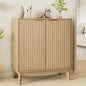 Sideboard Cabinet, Small Buffet Cabinet, Modern Fluted Storage Cabinet with Adjustable Shelf & Doors, Accent Credenza Sideboard for Kitchen, Coffee Bar, Living Room, Entryway, Hallway