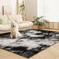 5x7 Area Rug Living Room Rugs - Machine Washable Neutral Abstract Rugs for Dinning Room Indoor Floor Non Silp Rug Carpet for Bedroom Home Office - Black White