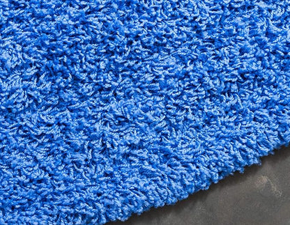 Unique Loom Solid Shag Collection Area Rug (8' Round, Periwinkle Blue)