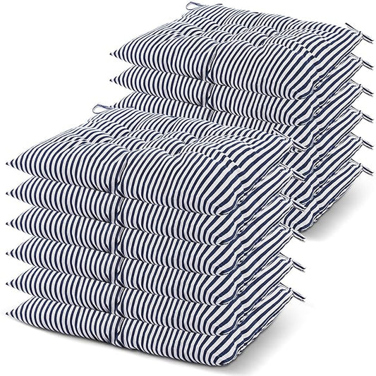 Geetery 12 Pcs Floor Pillows for Classroom Bulk Square Seating Cushions for Floor Chair School Kindergarten Reading Corner, 15.7'' Large Thick Meditation Cushions Yoga Nursery Daycare (Stripe)