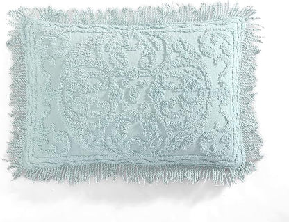Beatrice Home Fashions Medallion Chenille Bedspread, King Sham, Blue
