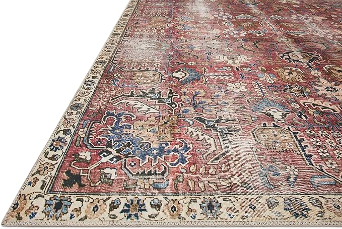 Loloi Chris Loves Julia Jules Collection JUL-01 Merlot/Multi 7'-6'' x 9'-6'', .13" Pile Height, Area Rug