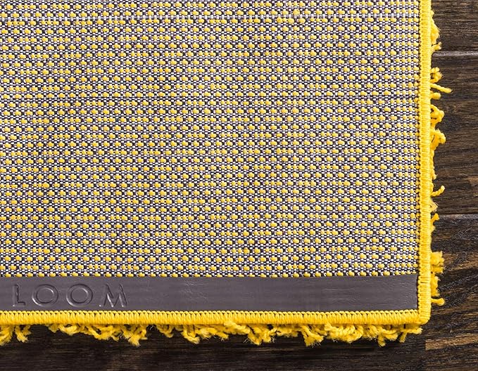 Unique Loom Solid Shag Collection Area Rug (2' x 3' 1" Rectangle, Tuscan Sun Yellow)