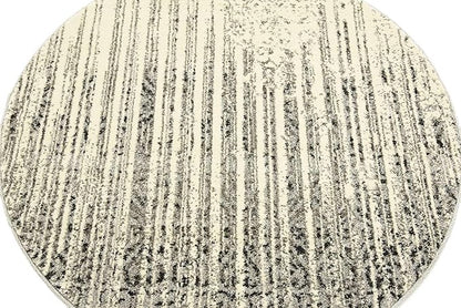 Unique Loom Del Mar Collection Area Rug - Jennifer (3' 3" Round, Gray/ Black)