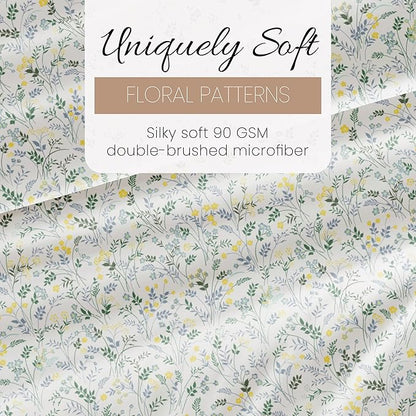 Linen Market Double-Brushed Patterned Microfiber Twin Sheet Set 3 Piece – Oeko-TEX Certified Ultra Soft & Wrinkle-Free - 16" Deep Pocket Sheets - Easy Care Twin Size - Wildflower Light Blue