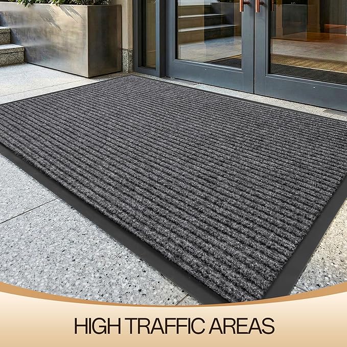 Amyracel Front Door Mat Indoor Outdoor Entrance, 36" x 60" All-Season Waterproof Doormat for Enterway, Heavy Duty Commercial Floor Mat, Fade Resistant, Rubber Back, Low Profile, Easy Clean