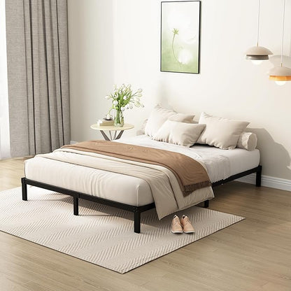 7 Inch King Bed Frame Heavy Duty Low Profile Metal Platform No Box Spring Needed Mattress Foundation, Easy to Assembly, Noise Free, Black
