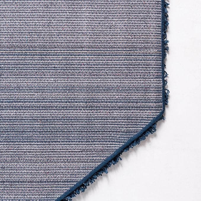 Unique Loom Solid Shag Collection Area Rug (8' Octagon, Sapphire Blue/ Navy Blue)