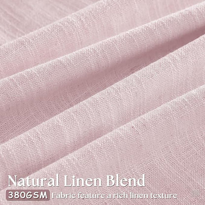 Pinch Pleat Light Pink Semi Sheer Curtains 108 Inches Long for Girls Bedroom Living Room Light Filtering Pleated Linen 108 Inch Curtains Drape Window 2 Panels Set Pink Blush Babys Nursery