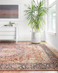 Loloi Layla Collection LAY-08 Red/Navy 2'-0" x 5'-0" .13" Thick Accent Rug, Soft, Durable, Vintage Inspired, Distressed, Low Pile, Non-Shedding, Easy Clean, Printed, Living Room Rug