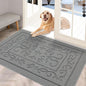 FONEYI Indoor Door Mat 24" x 36", Dirt Trapper Door Mats Non-Slip Entryway Rugs Washable, Absorbent Resist Dirt Welcome Mat, Low Profile Inside Floor Mats for Front Back Door and Entryway, Light Grey