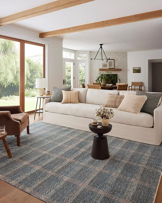 Loloi Angela Rose Ember Collection EMB-03 Blue/Beige 2'-7" x 10'-0" Runner Rug