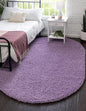 Unique Loom Solid Shag Collection Area Rug (5' 1" x 8' Oval, Lilac)