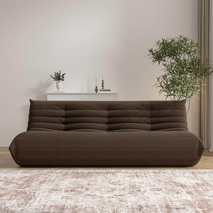 Big Bean Bag Chairs for Adults, 3 Seater Large Bean Bag Chair Sofa, Fireside Chair Lazy Sofa Chair with High Density Comfortable Foam, Modern Bean Bag for Living Room, Bedroom, Office (Coffee)