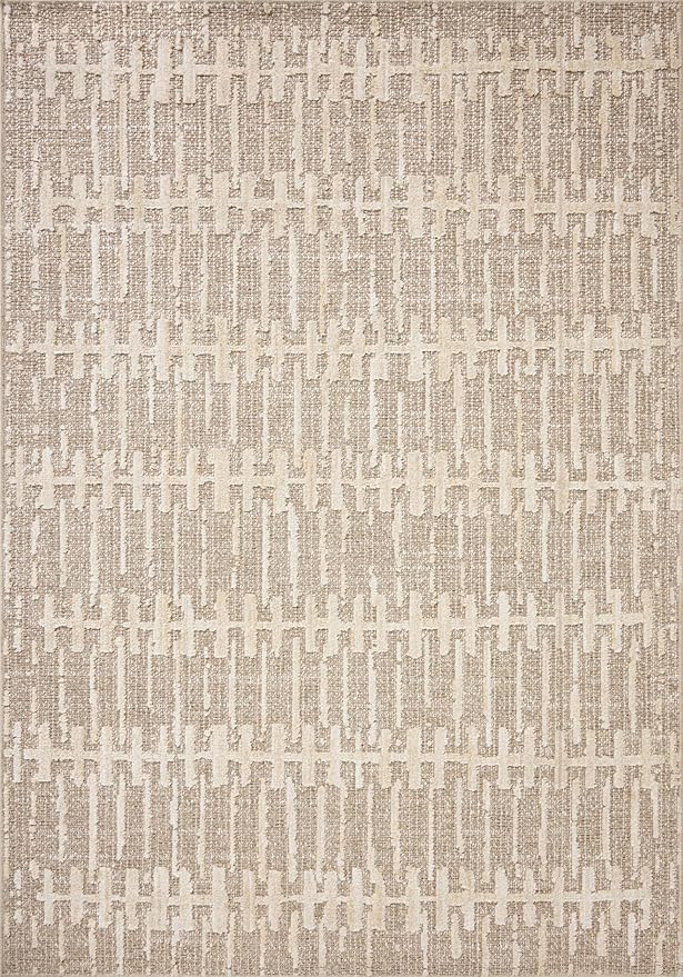 Loloi Amber Lewis Bexley Collection BEX-02 Taupe/Natural 4'-0" x 6'-0" Accent Rug Neutral, Textured, Living, Bedroom, Dining, Carpet