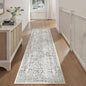 Black Runner Rug 2'6"x12' Washable Carpet for Hallway Kitchen Vintage Distressed Non Slip Indoor Retro Floral Bedroom Accent Throw Long Rug Bathroom Office Laundry Dining Living Room