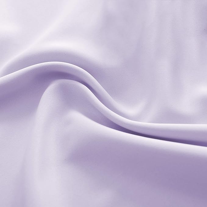 DONREN Patio Door Curtains 96 inch Length, Light Purple Rod Pocket Top Thermal Insulated Blackout Panels Curtain Drapes for Sliding Glass Door (Lavender, 60" Wide, 2 Panels)