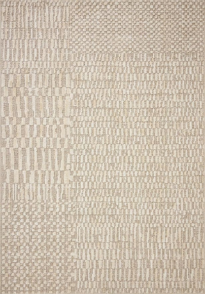 Loloi Amber Lewis Bexley Collection BEX-01 Natural/Birch 2'-7" x 4' Accent Rug Neutral, Textured, Living, Bedroom, Dining, Carpet