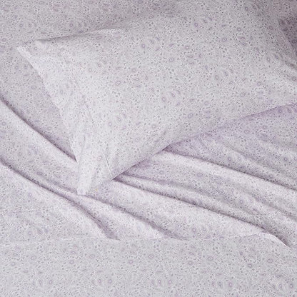 Amazon Basics Lightweight Super Soft Easy Care Microfiber Bed Sheet 3 Piece Set with 14" Deep Pockets - Twin XL, Lavender Paisley (Pack of 4)