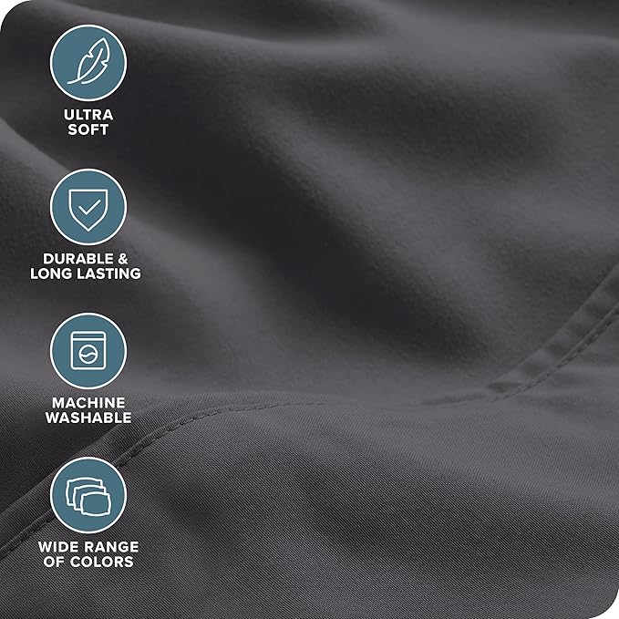 Bare Home Hotel Luxury King Sheet Set, Extra Soft - 6 Piece Set - Deep Pockets - Easy Fit - Cooling & Breathable - Wrinkle, Fade, Stain Resistant - Includes 4 Pillowcases (King, Grey)
